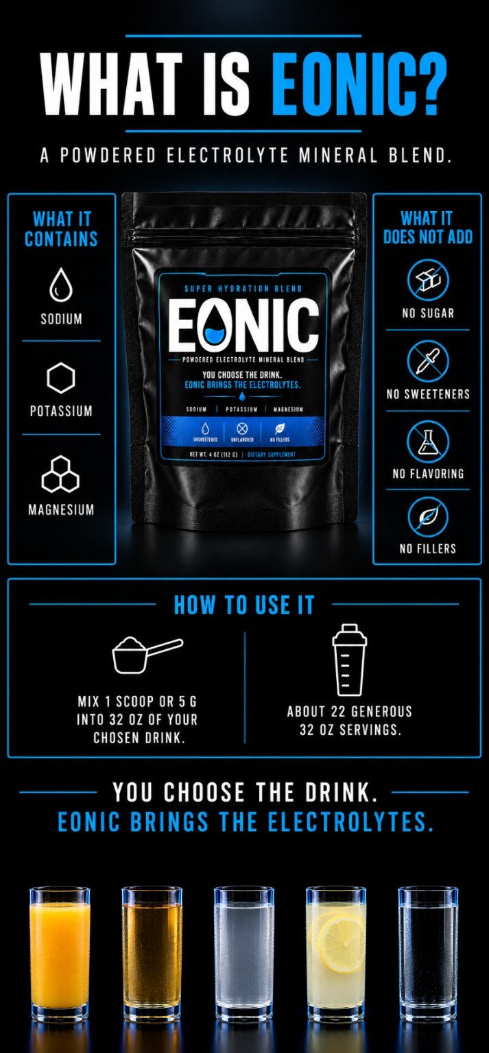 EONIC electrolyte mineral blend product guide